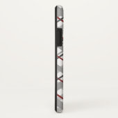 Trendiges Karo Silber Rot Grau Monogramm Case-Mate iPhone Hülle (Hinten/Rechts)