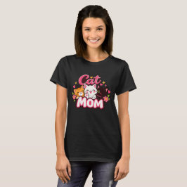 Trendiges Katze-Mama-T-Shirt | Hübsches farbenfroh T-Shirt