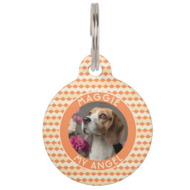 Trendiges Katzen-Vater-Geschenk Chevron-Druck Haustiermarke