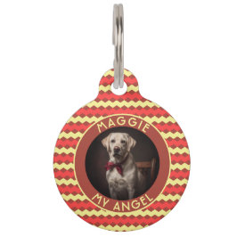 Trendiges Katzen-Vater-Geschenk Chevron-Karo Haustiermarke