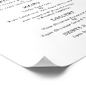 Trendiges Künstlerisches Skripttextmenü nur Hochze Poster (Ecke)