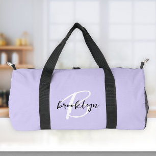 Trendiges Lavendel-Schwarz-Weiß-Monogramm Duffle Bag