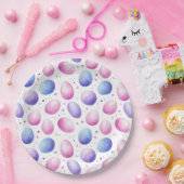 Trendiges Lila und rosa Ostereiermuster Pappteller (Party)