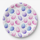Trendiges Lila und rosa Ostereiermuster Pappteller (Vorderseite)