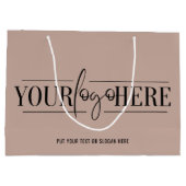 Trendiges Logo mit QR-Code und Website Große Geschenktüte (Rückseite)