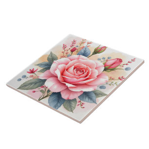 Trendiges Luxus-Rosa-Rosen-Schöne-Kollektion Fliese