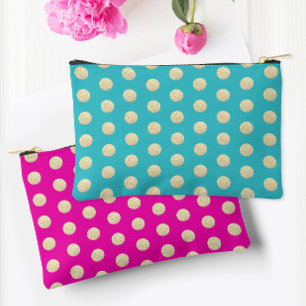 Trendiges Mädchenhaftes Rosa und Türkises Glitter Zubehörtasche