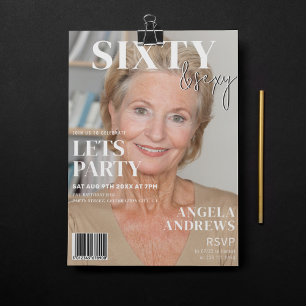 Trendiges Magazincover   60. Geburtstagsfeier Einladung