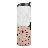 Trendiges Marmor- und Rose-Gold-Muster mit Monogra Thermosbecher (Nach links gedreht)