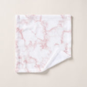 Trendiges Marmorsteindesign mit Namen Badhandtuch Set (Waschlappen)