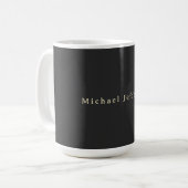 Trendiges Matt-Schwarz Minimalistischer Eigenname Kaffeetasse (Vorderseite Links)