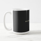 Trendiges Matt-Schwarz Minimalistischer Eigenname Kaffeetasse (Links)