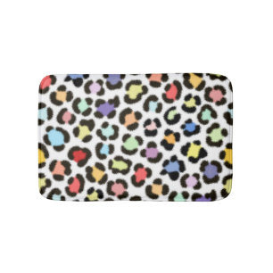 Trendiges, mehrfarbiges Leopard-Fur-Effektmuster Badematte