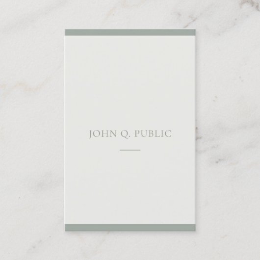 Trendiges Minimalistisch Design Grüne Vorlage Mode Visitenkarte (Vorderseite)