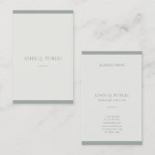 Trendiges Minimalistisch Design Grüne Vorlage Mode Visitenkarte (Vorne/Hinten)