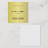 Trendiges Minimalistisches Design Creative Gold Sc Quadratische Visitenkarte (Vorne/Hinten)