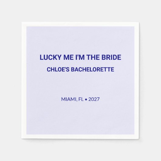 Trendiges Mitternachtsblau Lucky Me Serviette (Vorderseite)