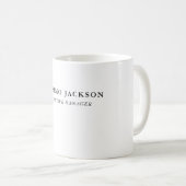Trendiges modernes einfaches Schwarz-Weiß-Professi Kaffeetasse (VorderseiteRechts)