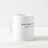 Trendiges modernes einfaches Schwarz-Weiß-Professi Kaffeetasse (Vorderseite Links)