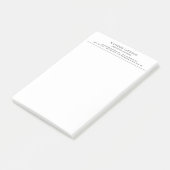Trendiges modernes einfaches Schwarz-Weiß-Professi Post-it Klebezettel (angewinkelt)