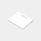 Trendiges modernes einfaches Schwarz-Weiß-Professi Post-it Klebezettel (angewinkelt)