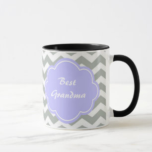 Trendiges, modernes, elegantes graues Chevron-Mono Tasse