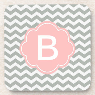 Trendiges, modernes, elegantes graues Chevron-Mono Untersetzer