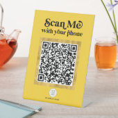 Trendiges, modernes, gelbes QR-Codezeichen Sockelschild (In Situ)
