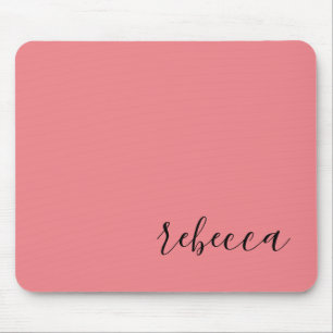 Trendiges modernes rosa einfaches Namensmauspad Mousepad