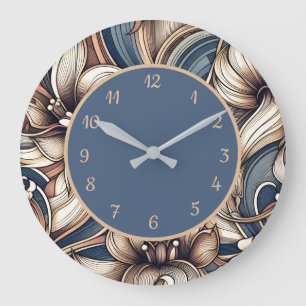 Trendiges modernes rosa schwarzes abstraktes Muste Große Wanduhr