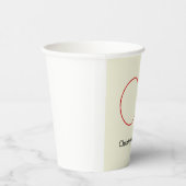 Trendiges modernes rotes Monogramm Beige Pappbecher (Rechts)
