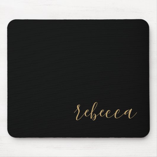 Trendiges modernes schwarzes und goldenes einfache mousepad (Vorne)