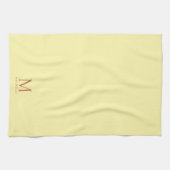 Trendiges Monogramm Anfangsname Elegantes Cremefar Geschirrtuch (Horizontal)