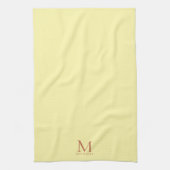 Trendiges Monogramm Anfangsname Elegantes Cremefar Geschirrtuch (Vertikal)