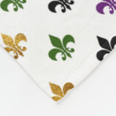 Trendiges Monogramm Mardi Gras Fleur De Lis Fleecedecke (Ecke)