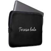 Trendiges Monogramm Moderne schwarze Schrift Namen Laptopschutzhülle (Vorne Rechts)