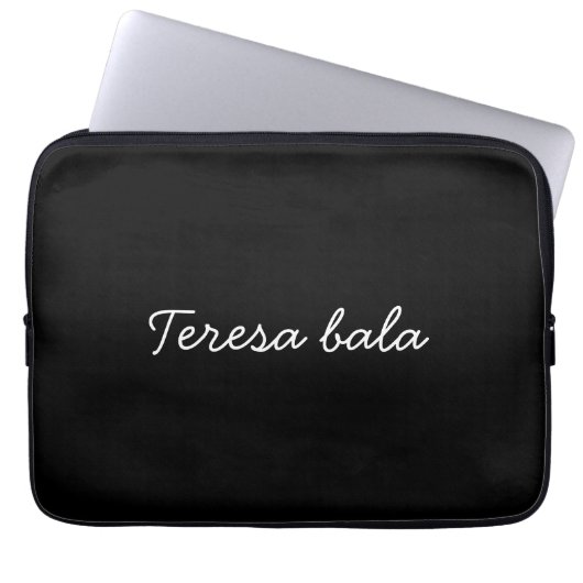 Trendiges Monogramm Moderne schwarze Schrift Namen Laptopschutzhülle (Vorderseite)