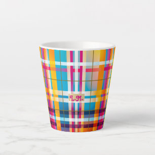Trendiges monogrammfarbenes kariertes Wexford Milchtasse