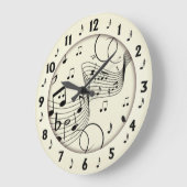 Trendiges Musikdesign Runde Wand Große Wanduhr (Winkel)