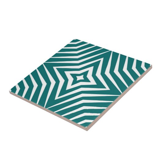 Trendiges Muster mit den Sternen weiß und türkisfa Fliese (Seite)