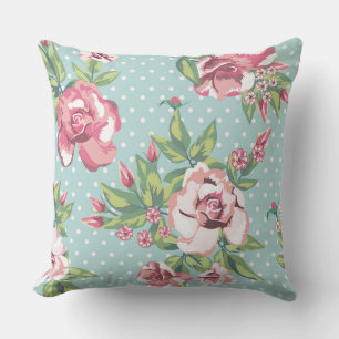 Trendiges Muster Polka Punkte modern vintage flora Kissen