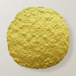 Trendiges Muster von Imitaten, grobe Textur, Goldf Rundes Kissen