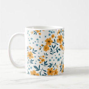 Trendiges nahtloses vintage Blumenmuster. Endloses Kaffeetasse