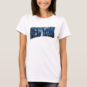 Trendiges Navy NEW YORK Druck T-Shirt