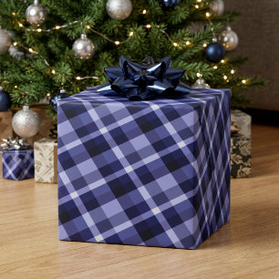 Trendiges navyblaues Karomuster-Geschenkpapier Geschenkpapier