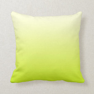 Trendiges Neon-Gelb zu Vintage-Weiß Ombre-Verlauf Kissen