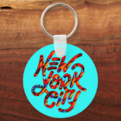 Trendiges New Yorker Logo in den Sommerfarben Schlüsselanhänger (Vorderseite)