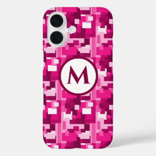 Trendiges Niedliches Hot-Pink-Digitalmuster für di iPhone 16 Hülle