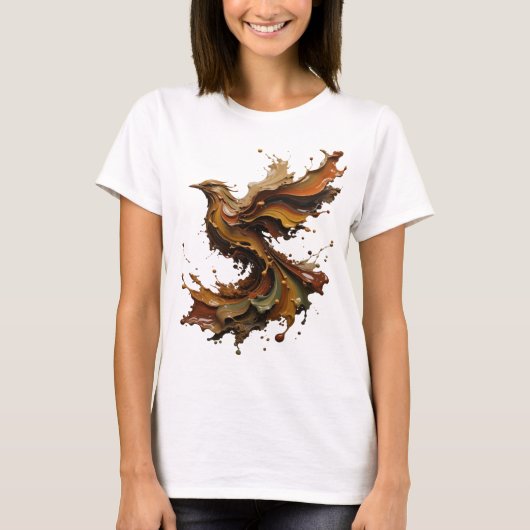 Trendiges Orange ABSTRACT ART Statement T-Shirt (Vorderseite)