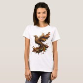Trendiges Orange ABSTRACT ART Statement T-Shirt (Vorne ganz)